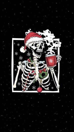 Spooky Christmas Skeleton Wallpaper