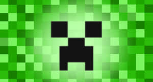 Spooky Creeper Face In Glowing Green Wallpaper