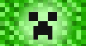 Spooky Creeper Face In Glowing Green Wallpaper