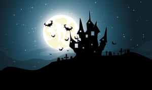 Spooky Full Moon Digital Art Desktop Wallpaper