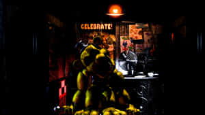 Spooky Golden Freddy Encounter In The Dark Wallpaper