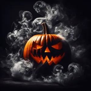 Spooky Halloween Pumpkinin Smoke Wallpaper