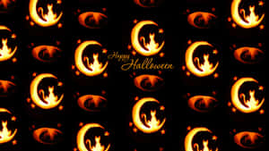 Spooky Halloween Pumpkins Glowing In The Midnight Scenes Wallpaper