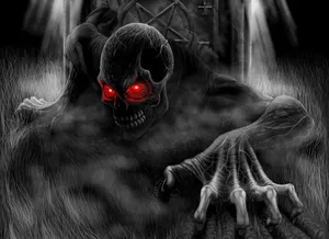 Spooky Halloween Skeleton In A Pumpkin Patch Wallpaper