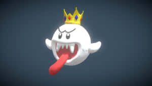 Spooky King Boo On A Dark Moonlit Background Wallpaper