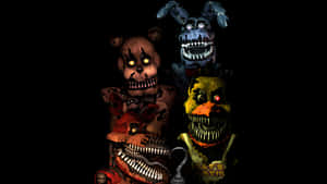 Spooky Night At Freddy's - Fnaf Characters In Action Wallpaper