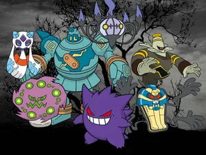 Spooky Squad - An Assembly Of Ghost Pokémon Wallpaper