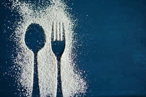 Spoonand Fork Silhouettein Sugar Wallpaper