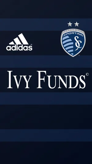 Sporting Kansas City Logo On Blue Stripes Wallpaper