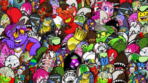 Sprayground Cartoon Character Collage Wallpaper