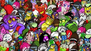 Sprayground Cartoon Character Collage Wallpaper