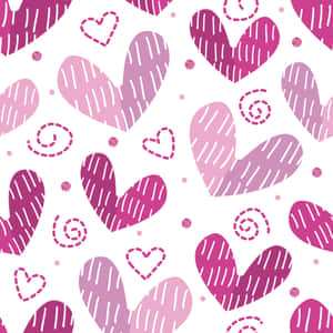 “spread Love And Sparkle With Glitter Pink Hearts” Wallpaper