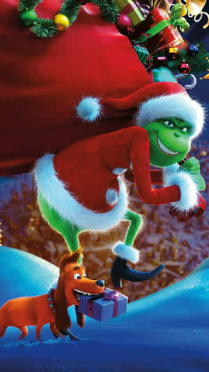 Spread The Christmas Cheer With A Cute Grinch! Wallpaper