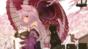 Spring Anime Cherry Blossom Scene Wallpaper