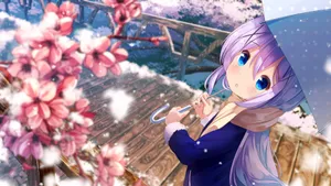 Spring Anime Cherry Blossom Scene Wallpaper