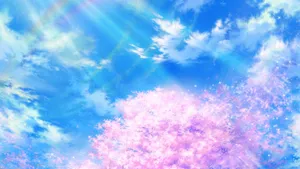 Spring Anime Cherry Blossom Sky Wallpaper