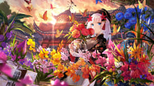 Spring Anime Floral Fantasy Wallpaper