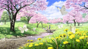 Spring Anime Scenery Wallpaper
