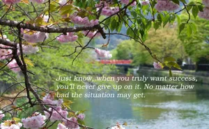 Spring Awakening: Inspirational Quote On A Serene Landscape Wallpaper