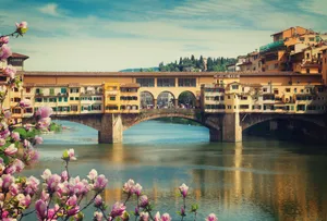 Spring Europe Ponte Vecchio Wallpaper