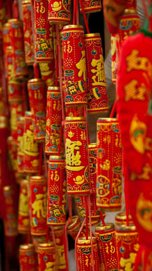 Spring Festival Firecracker Decorations Wallpaper
