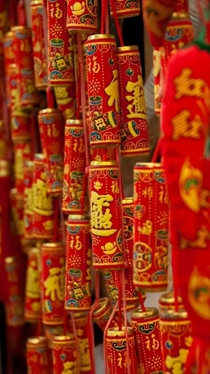 Spring Festival Firecracker Decorations Wallpaper