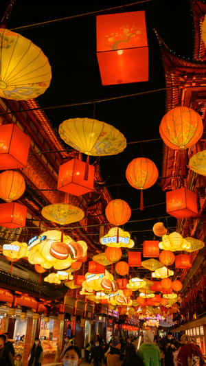 Spring Festival Lantern Display Wallpaper