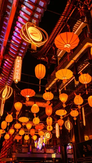 Spring Festival Lantern Display Wallpaper