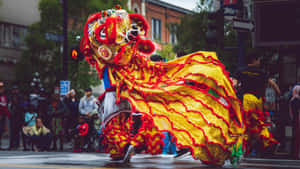 Spring Festival Lion Dance Wallpaper