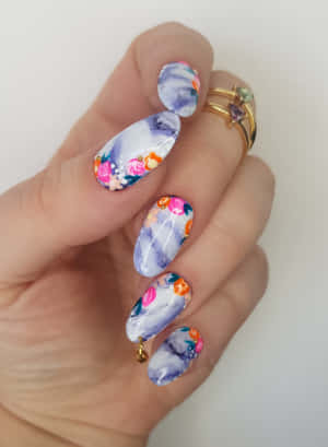 Spring Nails With Floral Designs Wallpaper