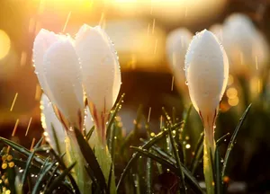 Spring Rain Falling On A Lush Green Garden Wallpaper