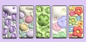 Spring Themed Puffy Stickers Collection Wallpaper
