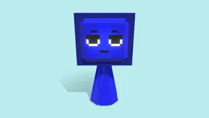 Sprunki Blue Character Model Wallpaper