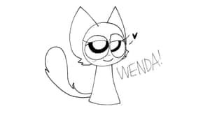 Sprunki Cat Character Sketch Wallpaper