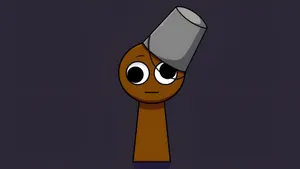 Sprunki Character With Bucket Wallpaper