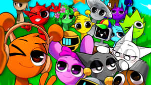 Sprunki Characters Group Wallpaper