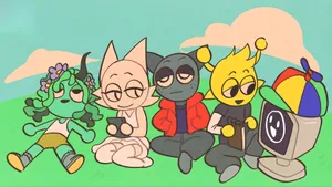 Sprunki Characters Relaxing Wallpaper