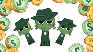 Sprunki Characters With Money Wallpaper