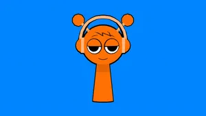 Sprunki Mascot With Headphones Wallpaper