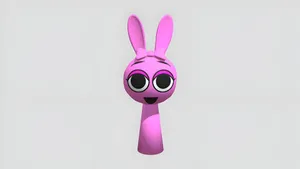 Sprunki Pink Bunny Mascot Wallpaper