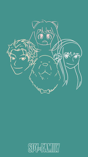 Spy X Family Minimalist Face Outline Wallpaper
