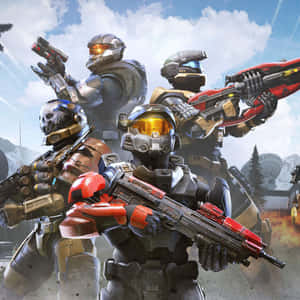Squad Of Halo Spartans Ready For Battle Wallpaper