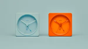Square Monochromatic Braun Clocks Wallpaper