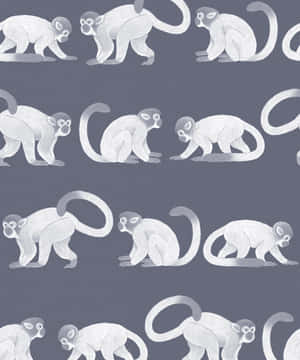 Squirrel_ Monkey_ Pattern_ Grey_ Background.jpg Wallpaper