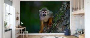 Squirrel Monkey Wall Mural Interior Design Wallpaper