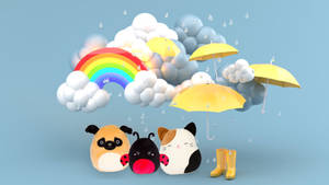 Squishmallows Rainy Weather Theme Wallpaper