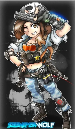 Sssniperwolf Cartoon Fan Art Wallpaper