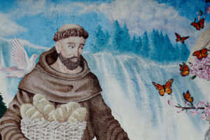 St Francis Assisi Nature Painting Wallpaper