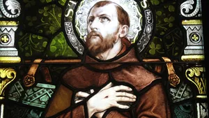 St Francis Assisi Stained Glass Wallpaper