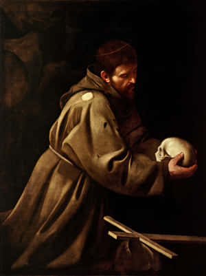 St Francis Contemplating Skull Wallpaper